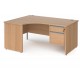 Harlow Panel End Ergonomic Desk with Two Drawer Pedestal